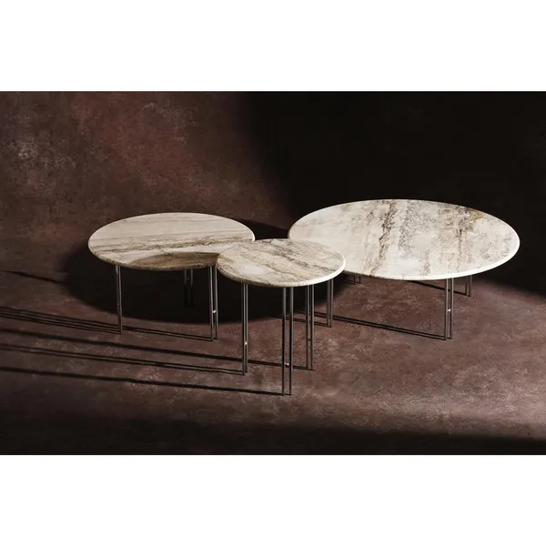 IOI Sofabord Ø100 Krom/Beige