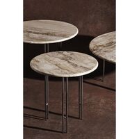IOI Coffee Table Ø70 Chrome/ Beige