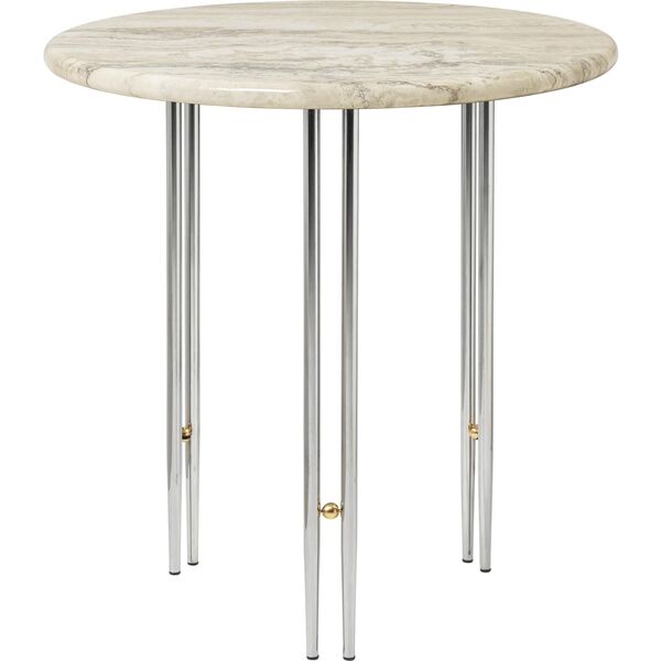 IOI Mesa Auxiliar Ø50 Cromo/ Beige