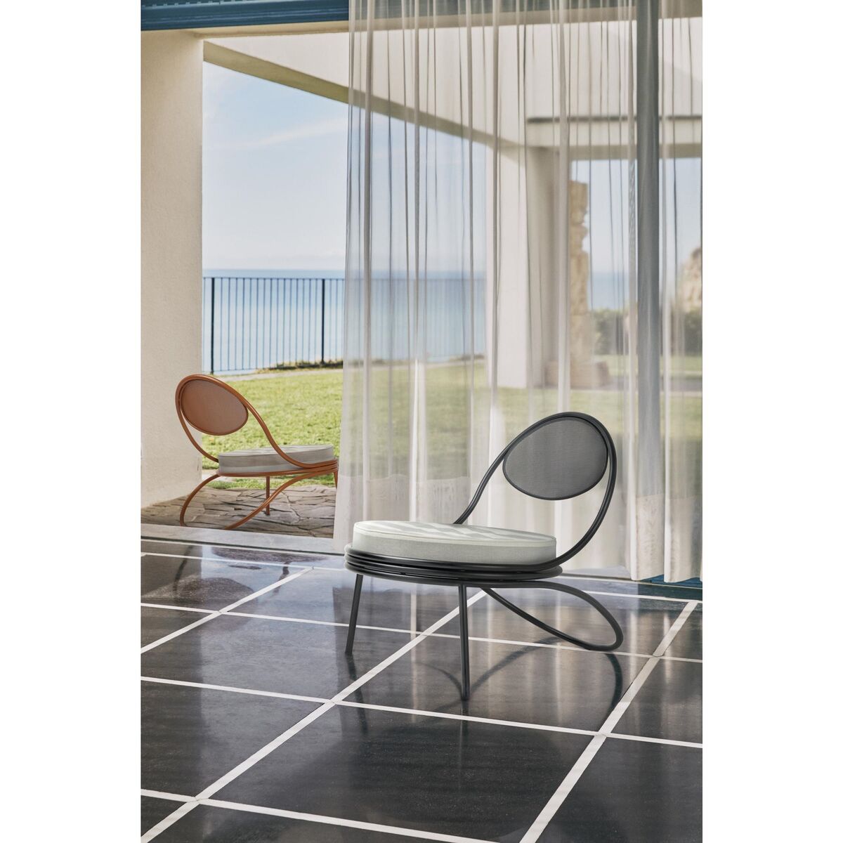 Copacabana Udendørsstol Orange/Leslie Stripe 040