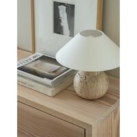 Pella Table Lamp Base Travertine