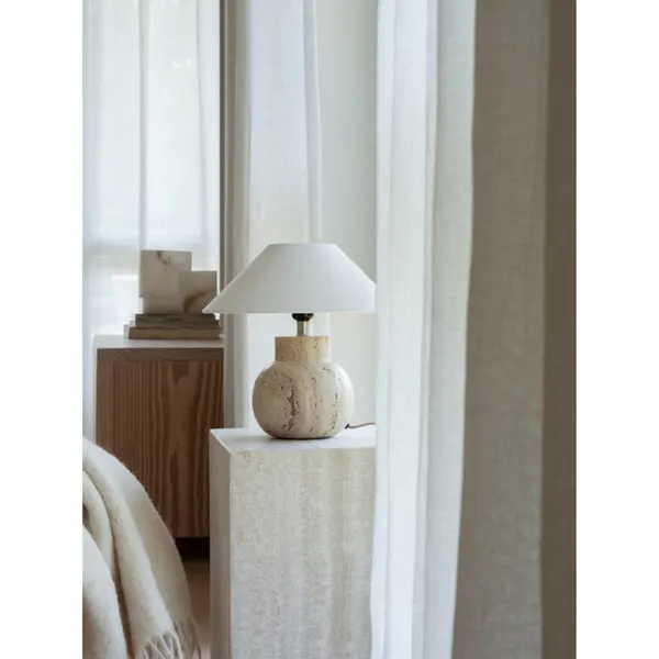 Pella Table Lamp Base Travertine
