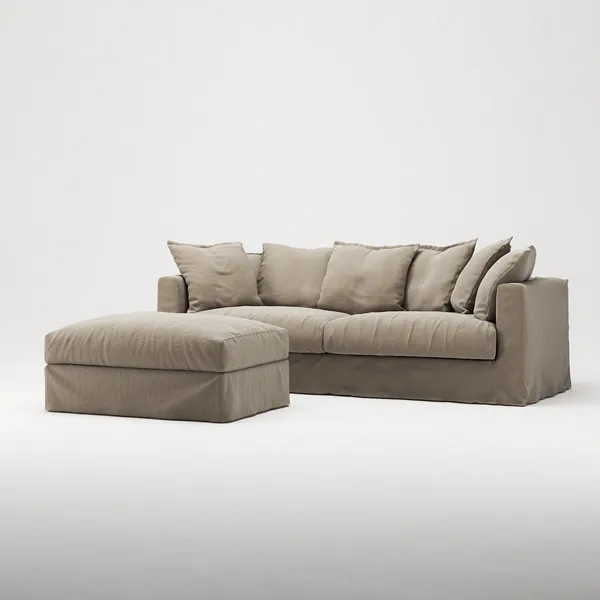 Le Grand Air Footstool Savage Linen