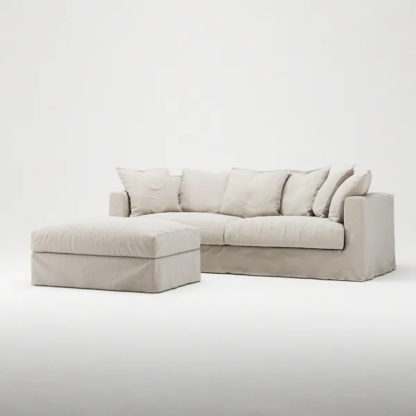 Le Grand Air Fußhocker Cremeweiß