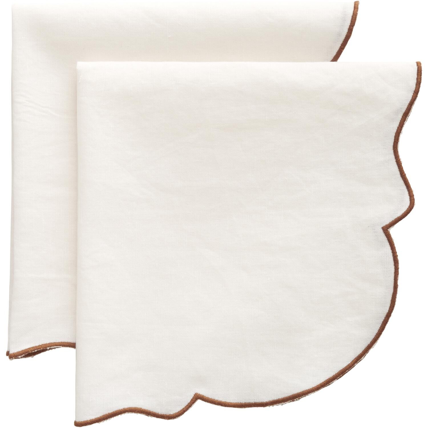 Gia Serviette 45x45 Lot de 2 Marron/Blanc
