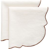 Gia Napkin 45x45 Set of 2 Brown/White