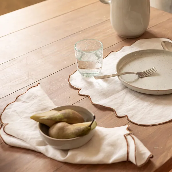 Gia Napkin 45x45 Set of 2 Brown/White