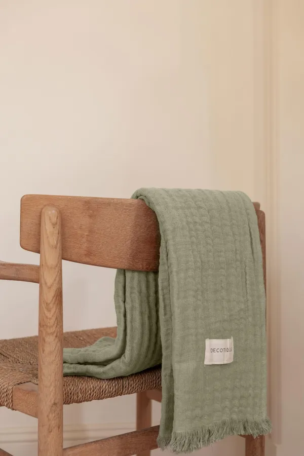 Crinkle Bedspread 130x170 Green