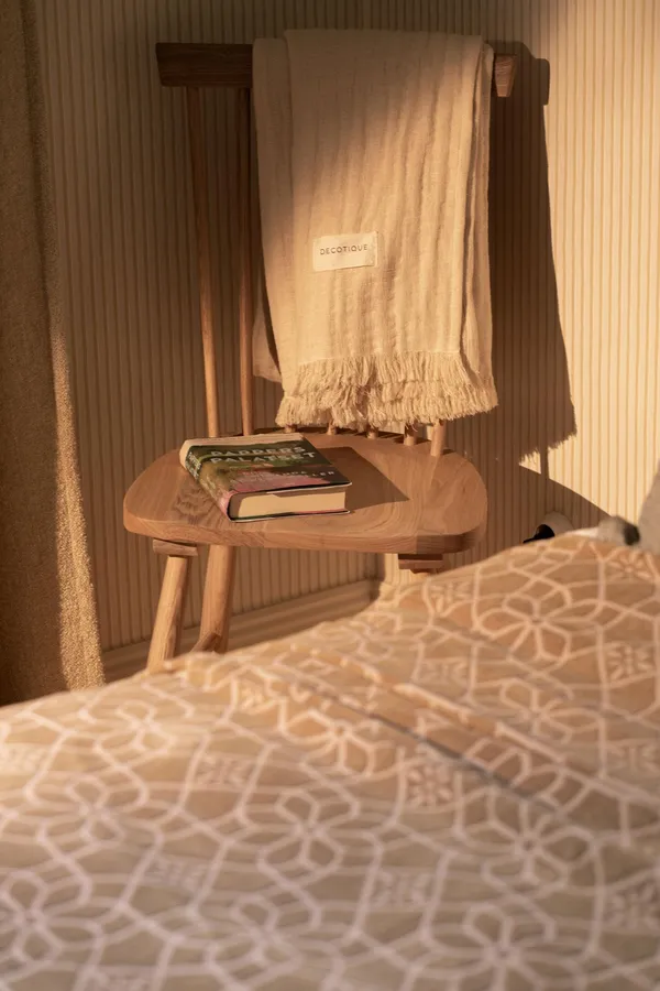 Crinkle Bedspread 130x170 Natural