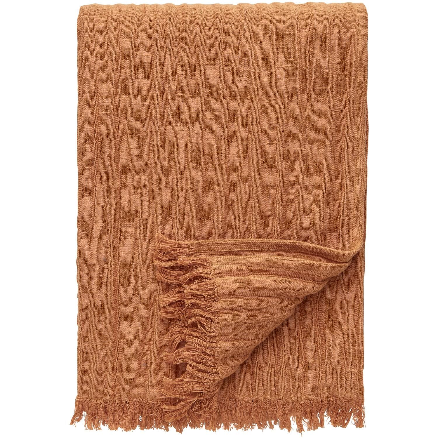 Crinkle Couvre-lit 130x170 Marron Clair