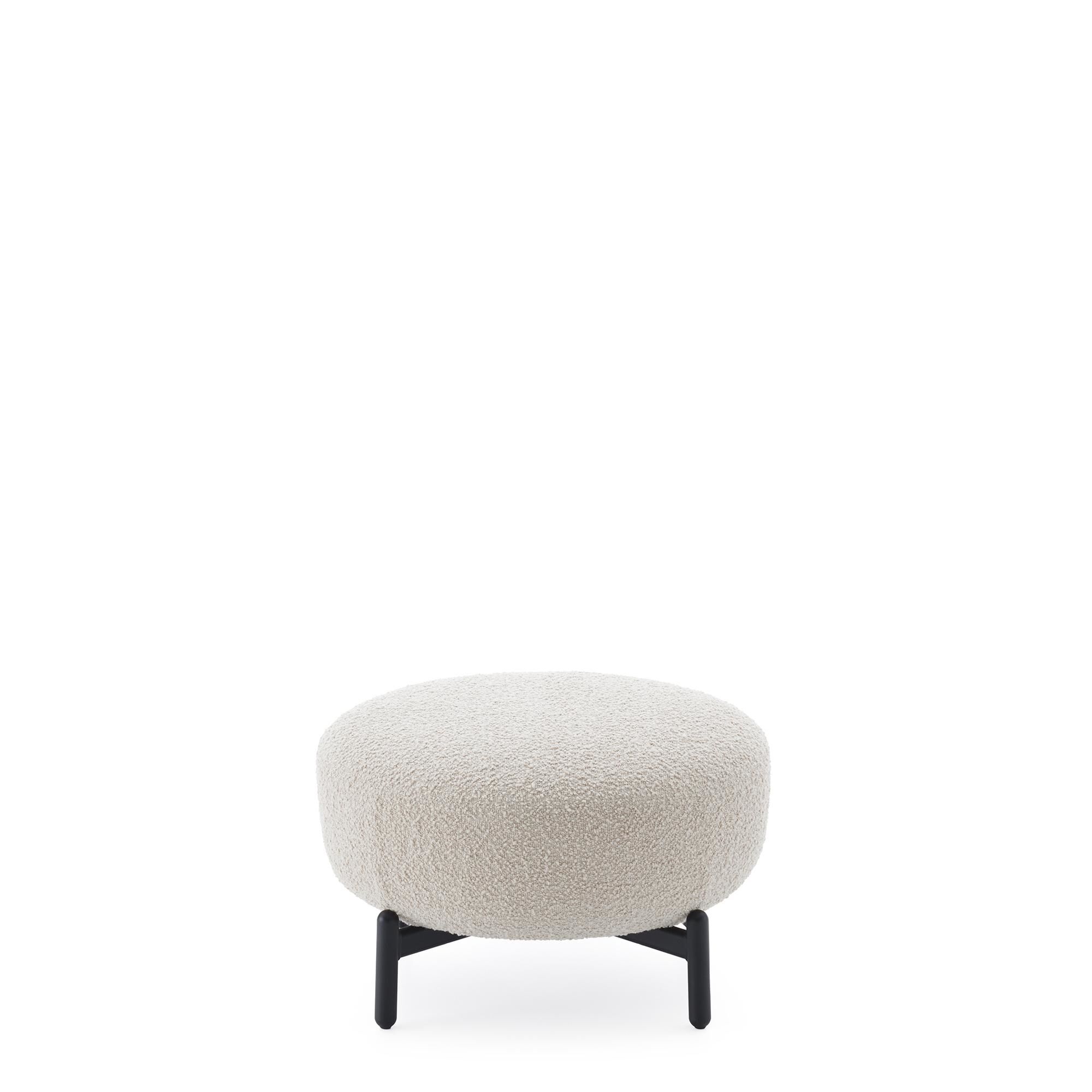 LUNAM CURLY Pouf Weiß