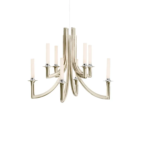 KHAN METAL Chandelier Polished Champagne