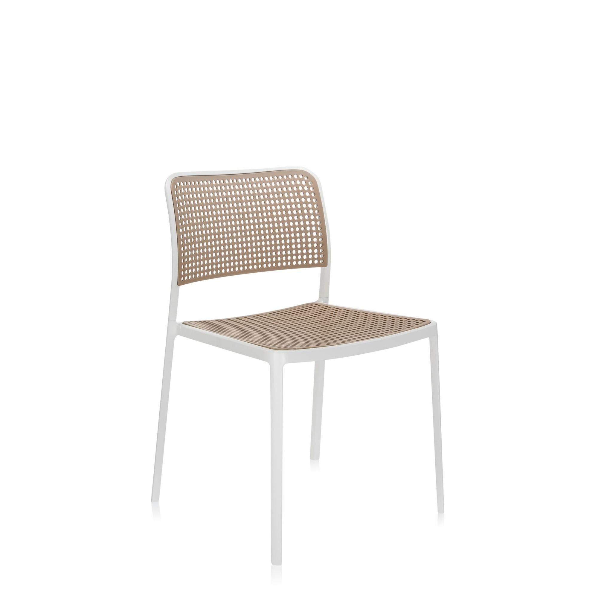 AUDREY Spisebordsstol Hvid/Sand