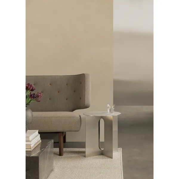 Androgyne Side Table Ø40 Brushed Steel