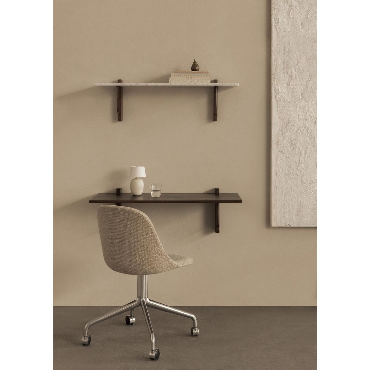 Corbel Wall Desk Dark Stained Oak