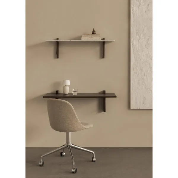 Corbel Wall Desk Dark Stained Oak