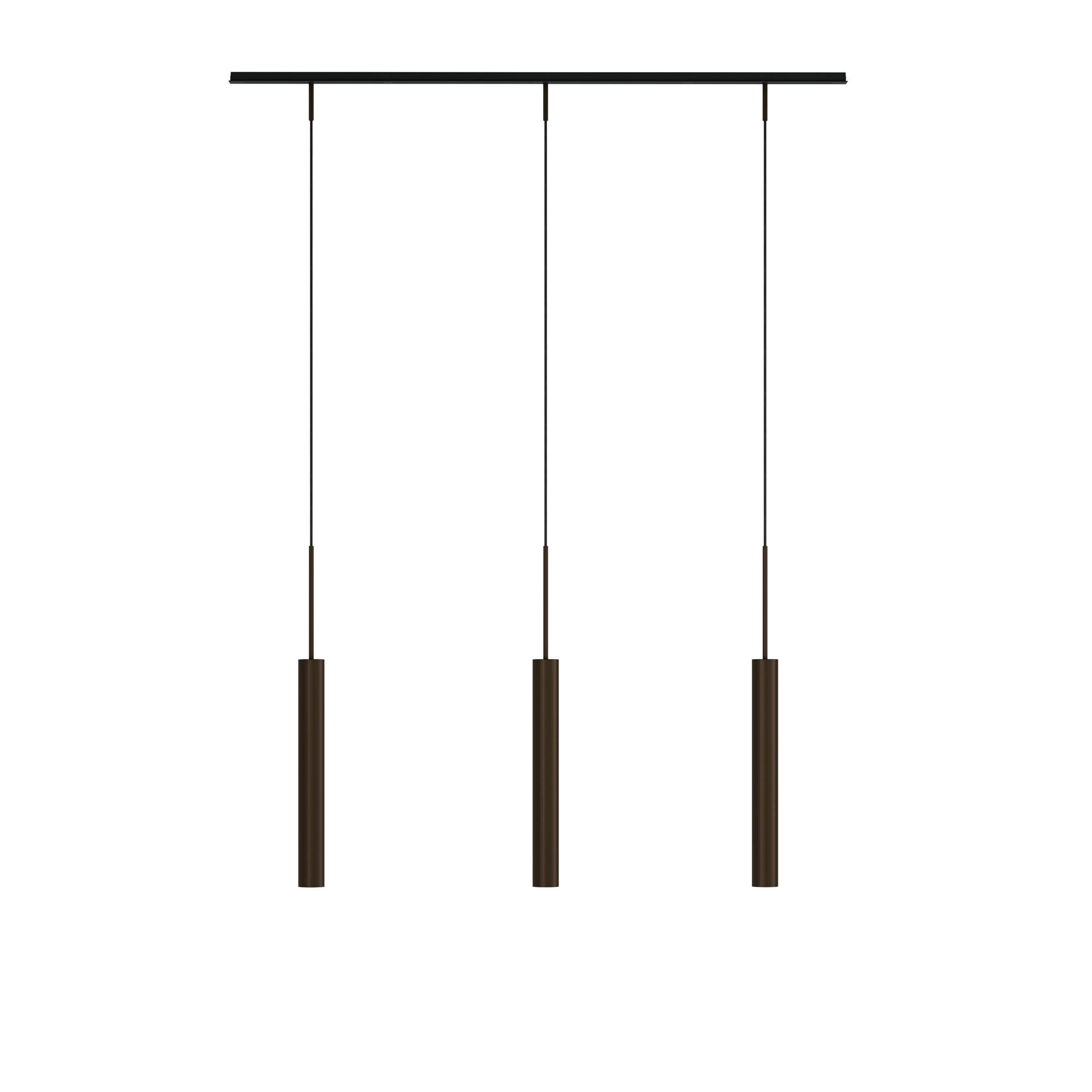 Tubulaire Rail Taklampa 3 Aluminium/ Anodiserad Brons