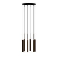 Tubular Chandelier 6 Aluminum/ Anodized Bronze