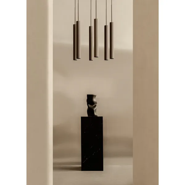 Tubular Chandelier 6 Aluminum/ Anodized Bronze