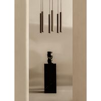 Tubular Chandelier 6 Aluminum/ Anodized Bronze