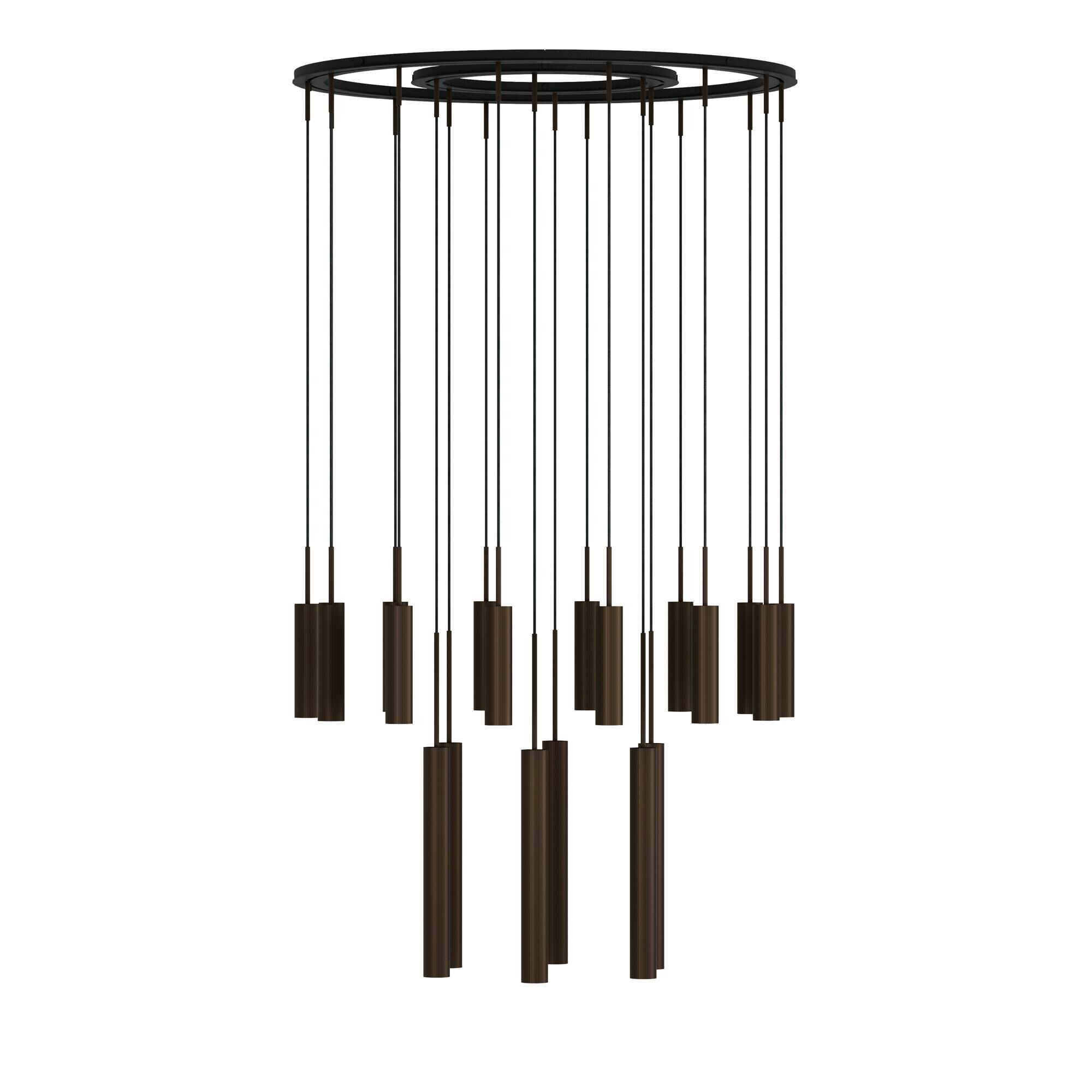 Tubular Chandelier 20 Aluminium/ Anodiserad Brons