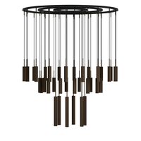 Tubular Chandelier 38 Aluminum/ Anodized Bronze