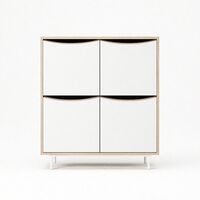 Sand Kast Wit/Eiken
