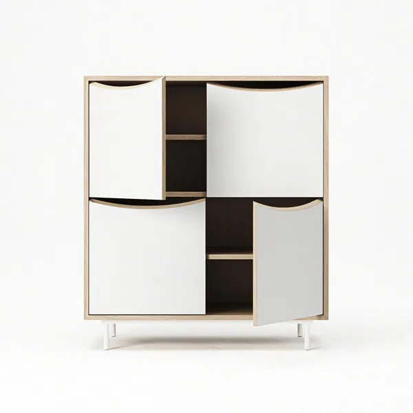 Sand Kast Wit/Eiken