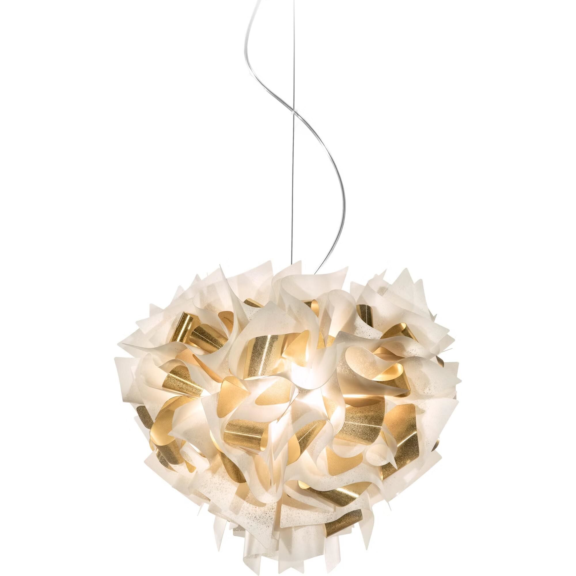 Veli Aurea Taklampe Hvit/ Gull Med Transparent Ledning