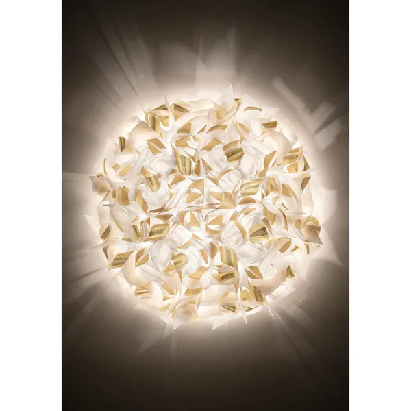 Veli Aurea Wall/ Ceiling Light Large White/Gold
