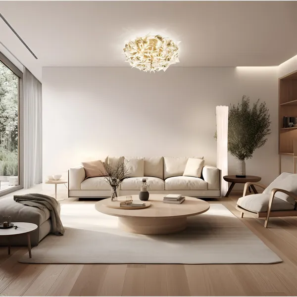 Veli Aurea Wall/ Ceiling Light Large White/Gold