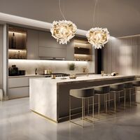 Veli Aurea Pendant Large White/ Gold With Transparent Cord