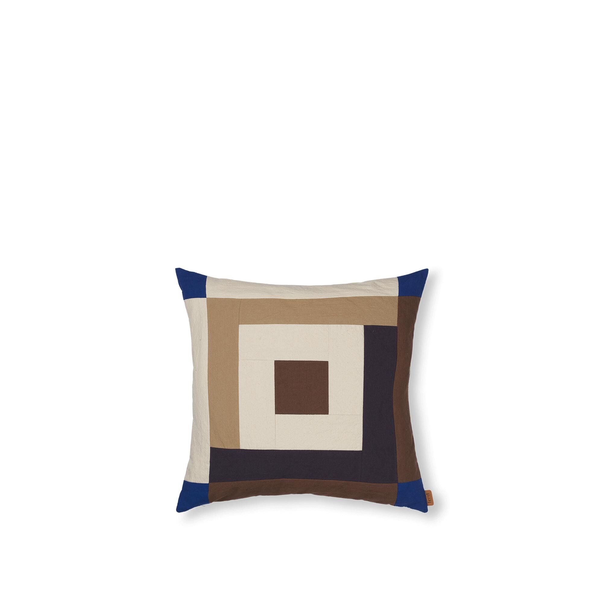 Border Patchwork Pute Carob Brun/Klar Blå