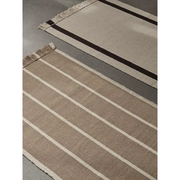 Calm Kilim Carpet 80x200 Dark Off-White/Coffee