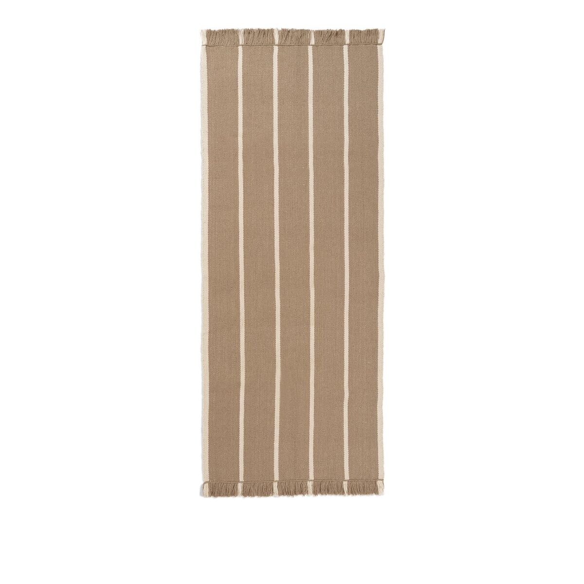 Calm Kilim Carpet 80x200 Dark Sand/ Off-White