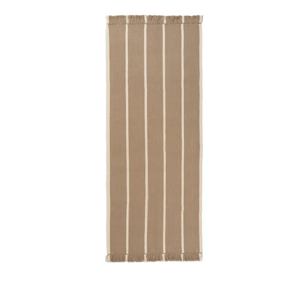 Calm Kelim-teppe 80x200 Mørk Sand/ Off-white