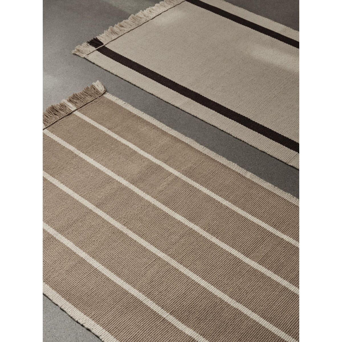 Calm Kilim Carpet 80x200 Dark Sand/ Off-White