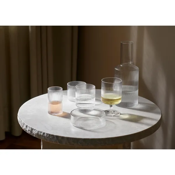 Ripple Glass Set of 4 Frosted