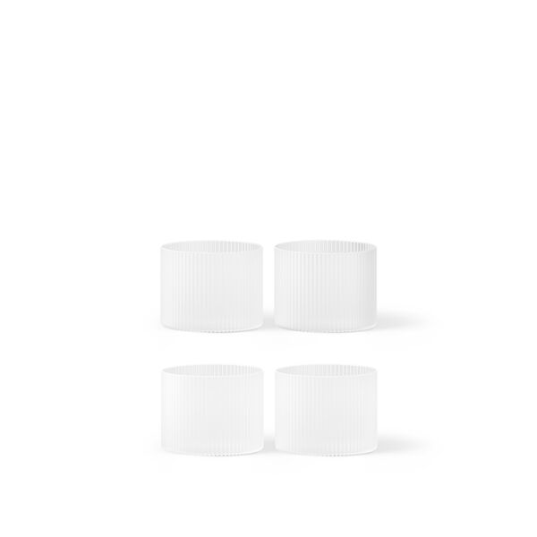 Ferm Living Ripple Glas Laag Set Van 4 Gematteerd