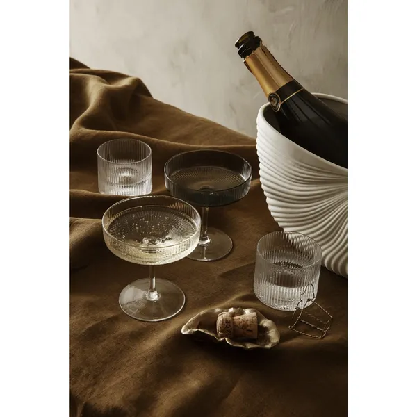 Ferm Living Ripple Bicchiere Basso Set Da 4 Smerigliato