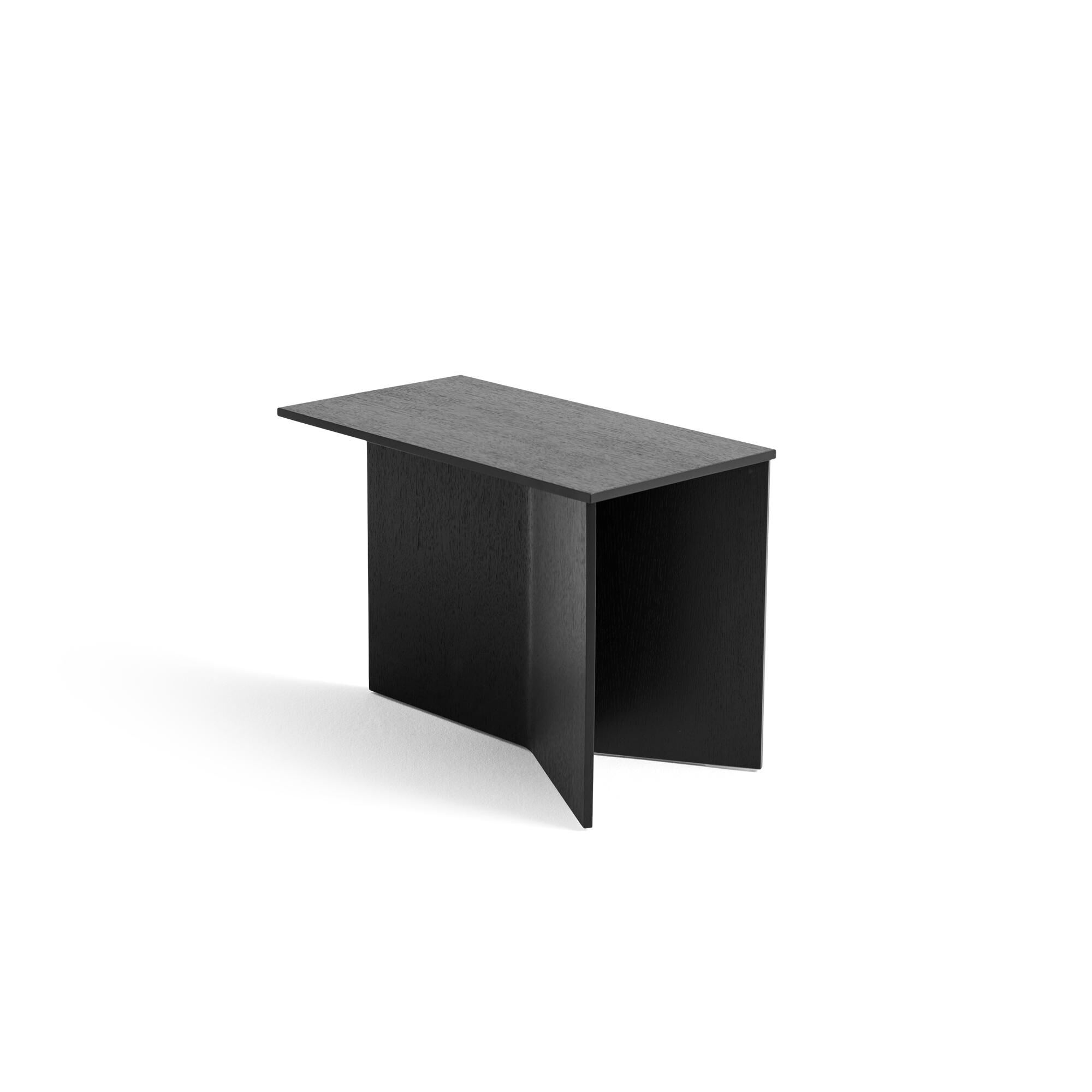 Slit Wood Coffee Table Avlangt Sort