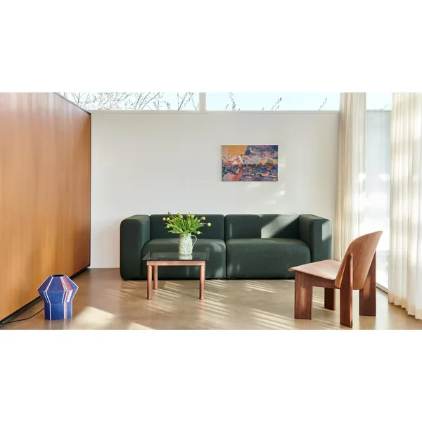 Kofi Coffee Table 60x60 Walnut/ Clear Glass