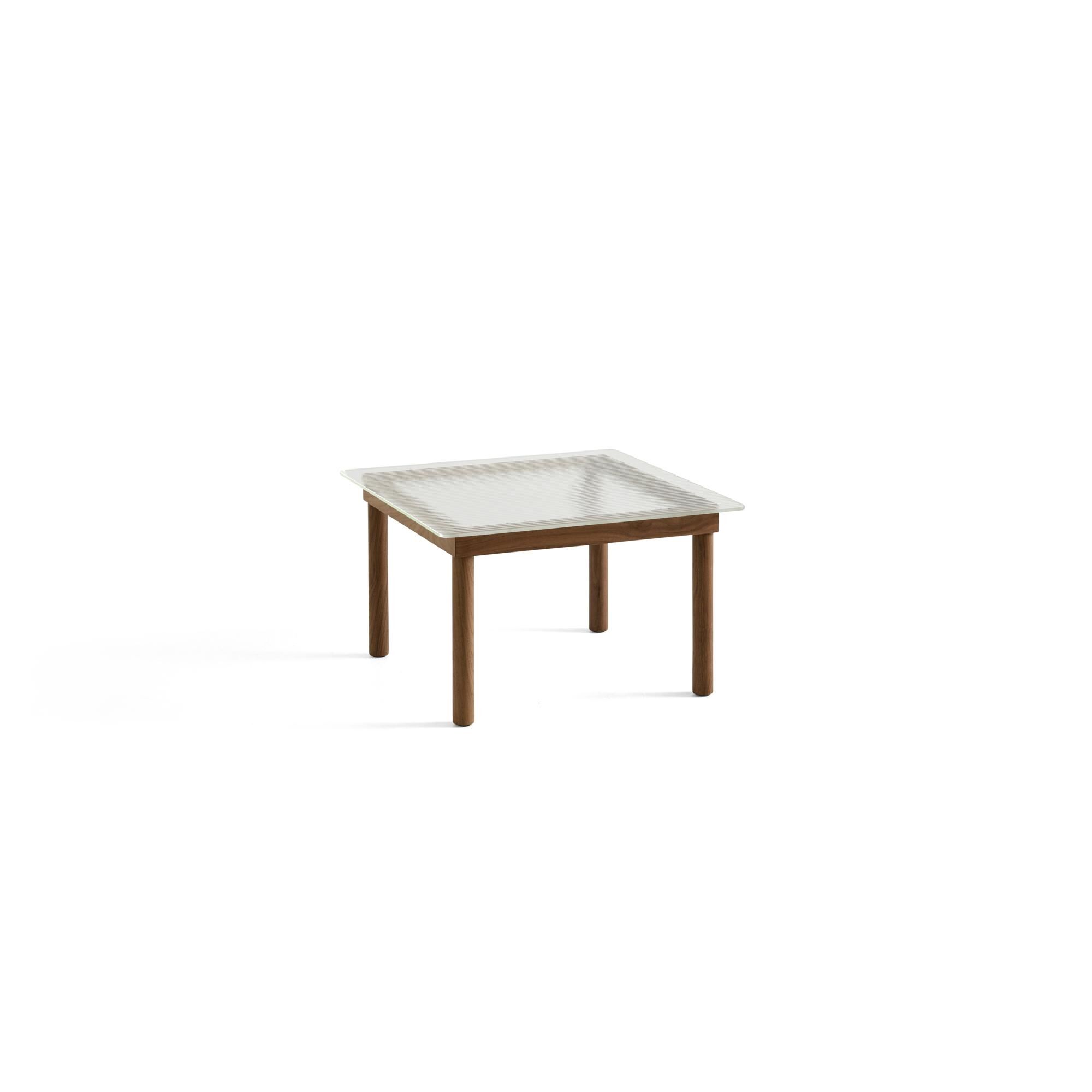 Kofi Sofabord 60x60 Valnd/Klar Rillet Glas