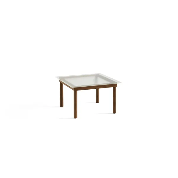 Kofi Coffee Table 60x60 Walnut/ Clear Grooved Glass