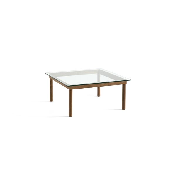 Mesa de Centro Kofi 80x80 Nuez/ Cristal Transparente