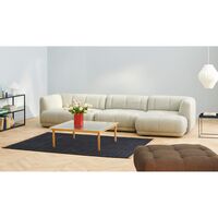 Kofi Coffee Table 80x80 Walnut/ Clear Grooved Glass