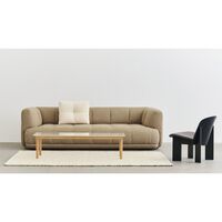Mesa de Centro Kofi 140x50 Nuez/ Cristal Transparente