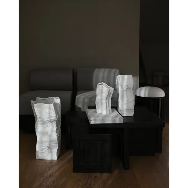Kami Vase Small Bone White