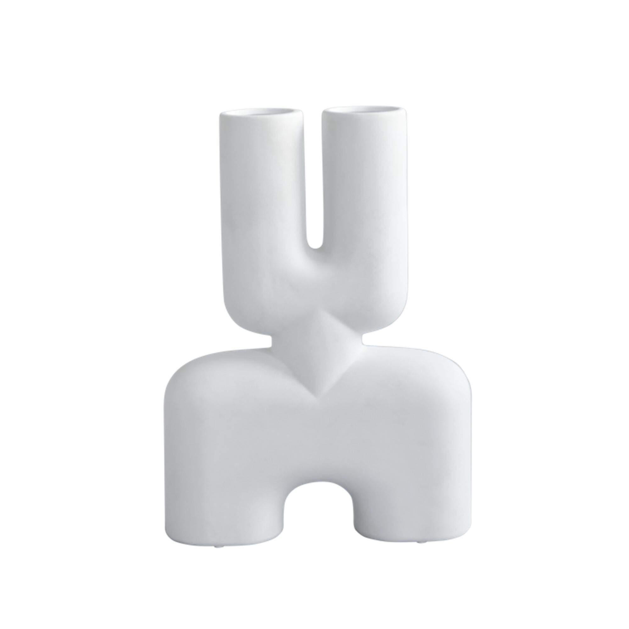 Cobra Double Vase Moyen Os Blanc