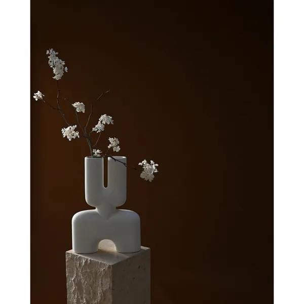 Cobra Doppelvase Medium Bone White